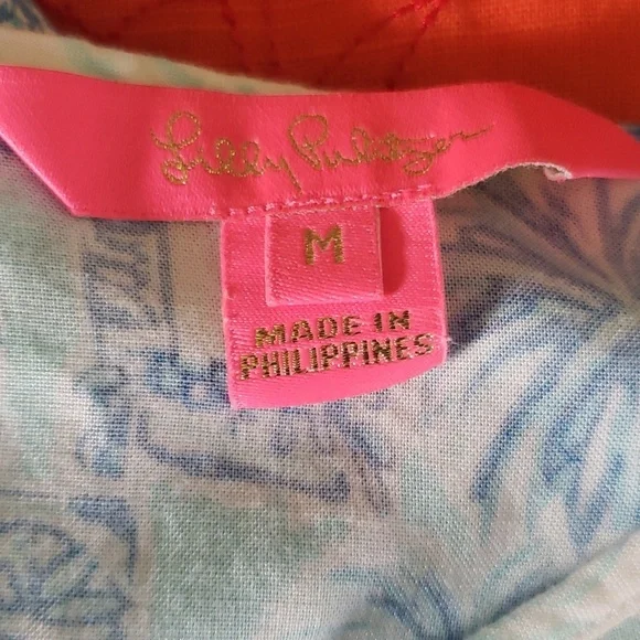 Lilly Pulitzer Azita blue and white 3/4 bell embroidery sleeves tunic dress M - Picture 5 of 6